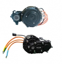 8KW PMSM Electric motorcycle motor with gear box assembly for motorcycle